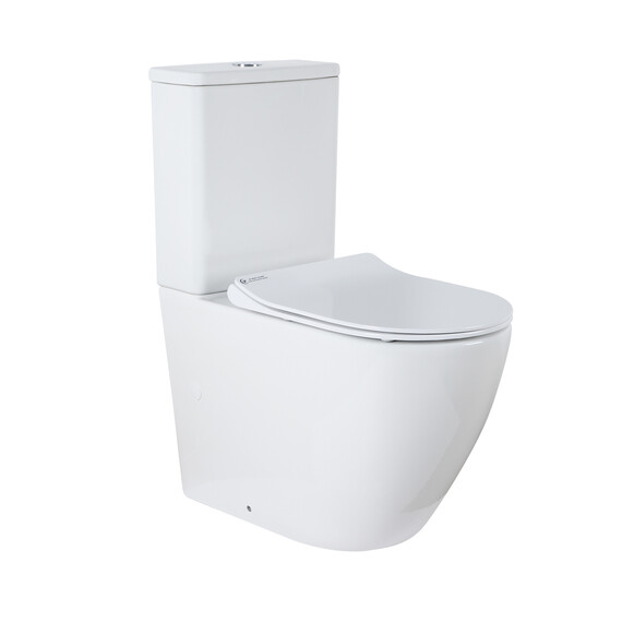 Унитаз-компакт безободковый Azario Grado AZ-2141 с крышкой микролифт фото 