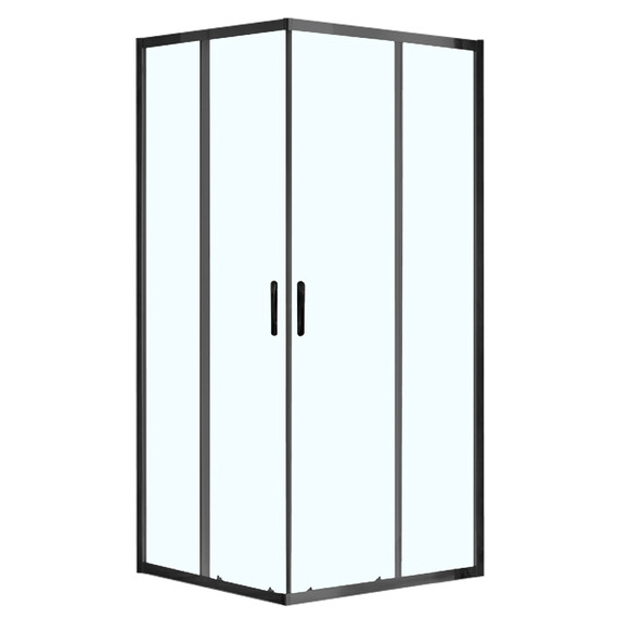 Душевое ограждение Azario Milton 100х100 см AZ-ND1142 1000 Black, черный/прозрачное фото 
