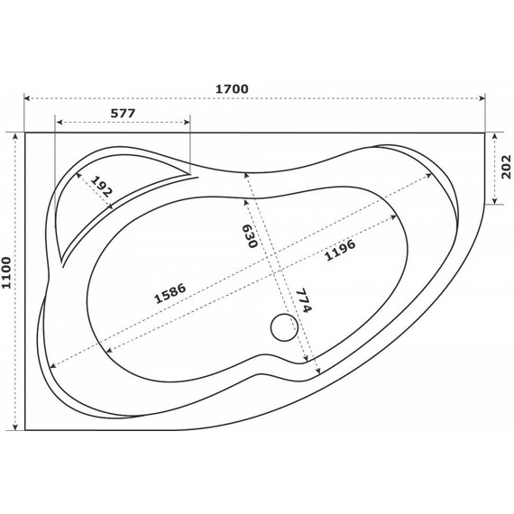 Ванна акриловая Azario Микона 170x110 см R МИВ0004 - 5 Ванна акриловая Azario Микона 170x110 см R МИВ0004 фото 5