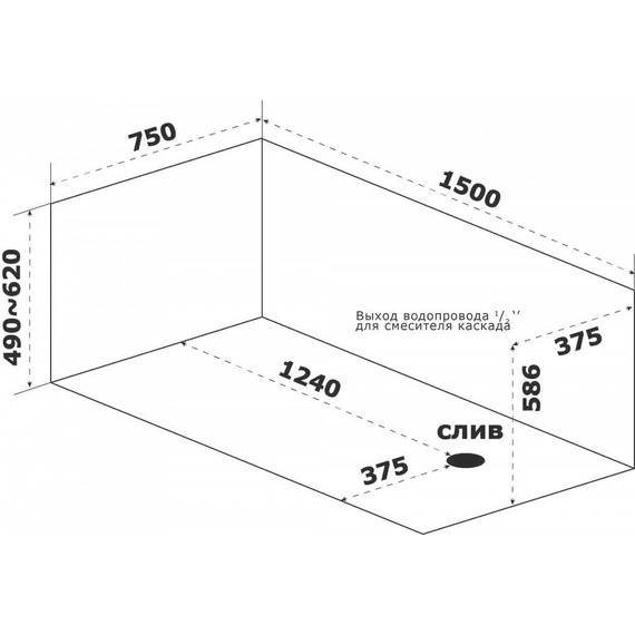 Ванна акриловая Azario Тенза 150x75 см ТНВ0101, Размер - мм: 1500х750 - 3 Ванна акриловая Azario Тенза 150x75 см ТНВ0101, Размер - мм: 1500х750 фото 3