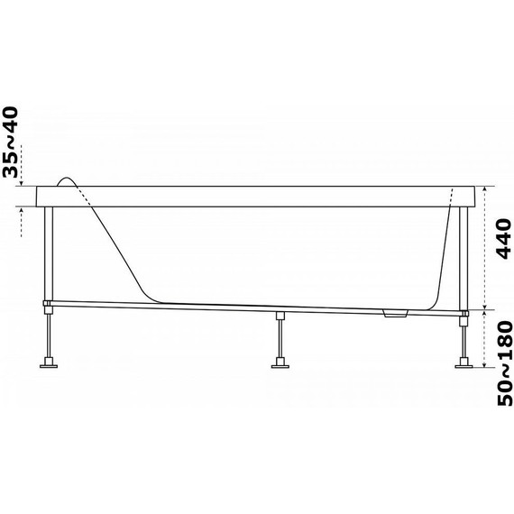 Ванна акриловая Azario Тенза 150x75 см ТНВ0101, Размер - мм: 1500х750 - 5 Ванна акриловая Azario Тенза 150x75 см ТНВ0101, Размер - мм: 1500х750 фото 5
