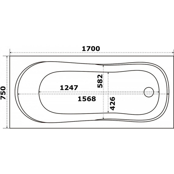 Ванна акриловая Azario Тенза 170x75 см ТНВ0102, Размер - мм: 1700х750 фото 5