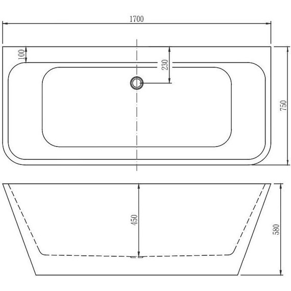 Ванна отдельностоящая Aquanet Family Perfect 170х75 см 13775-MW-MB, чёрный матовый фото 5