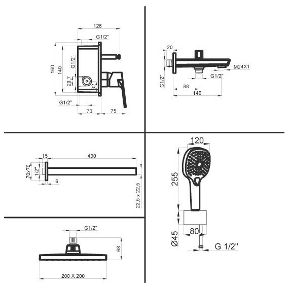 Душевая система для ванны Azario Treya AZ-15680711 - 2 Душевая система для ванны Azario Treya AZ-15680711 фото 2