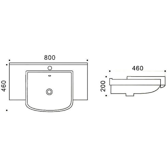 Раковина подвесная Azario 80 см AZ-40089 фото 3