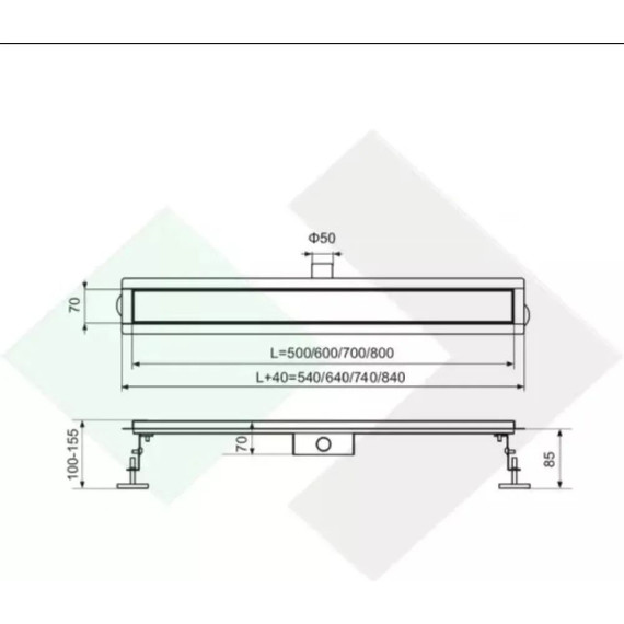 Трап TIM 50 см BAD455002, серый металлик (под плитку) фото 15