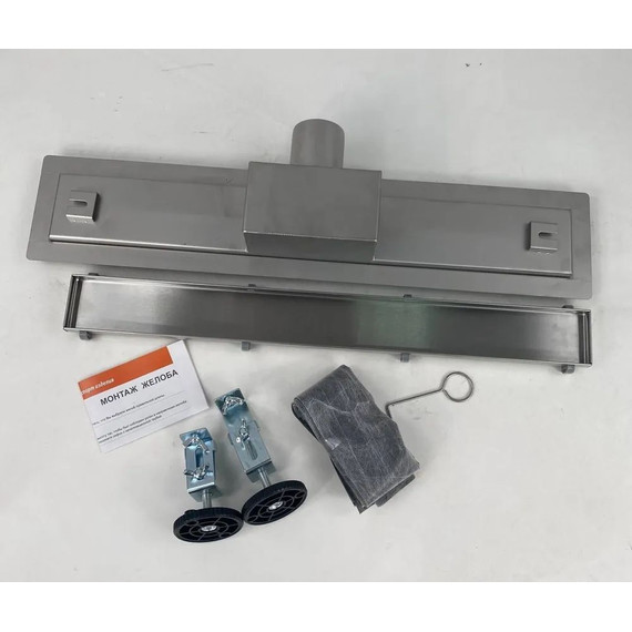 Трап TIM 50 см BAD455002, серый металлик (под плитку) фото 7