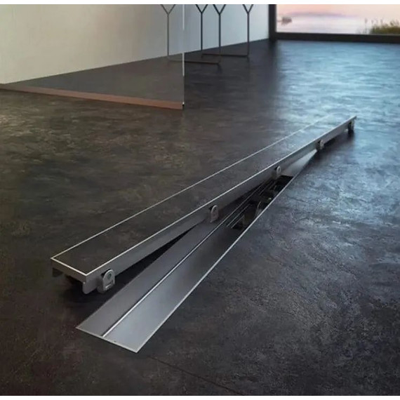 Трап TIM 50 см BAD455002, серый металлик (под плитку) фото 9