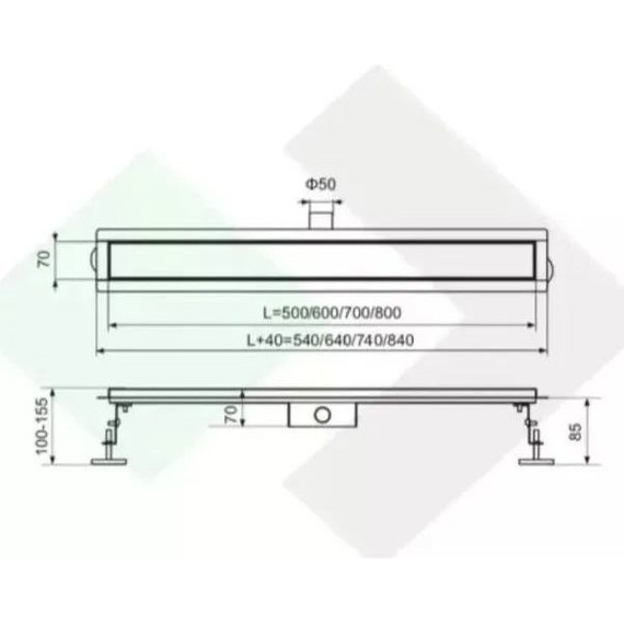 Трап TIM 40 см BAD464002BK, чёрный матовый фото 15