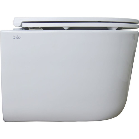 Унитаз подвесной безободковый Creo Ceramique Lyon LY1100R с крышкой микролифт (Система смыва торнадо) фото 5