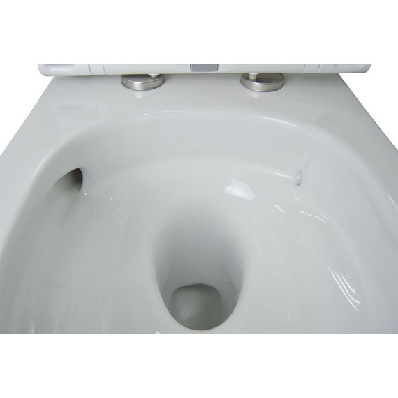 Унитаз подвесной безободковый Creo Ceramique Lyon LY1100R с крышкой микролифт (Система смыва торнадо) фото 7