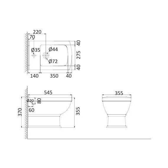 Биде напольное Creo Ceramique Orleans фото 2