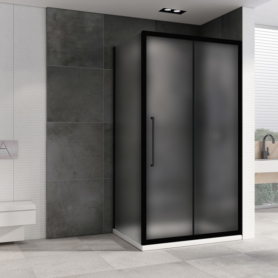 Душевое ограждение Abber Schwarzer Diamant 100x90 см AG30100BMH-S90BM, чёрный/матовый фото 