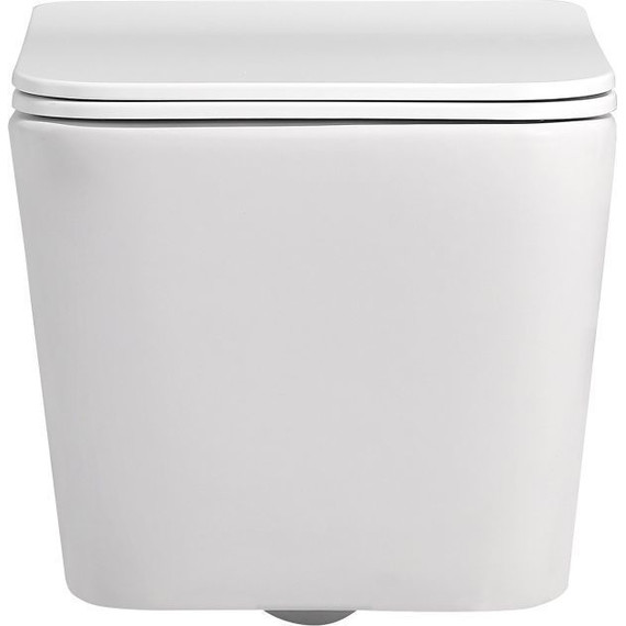 Унитаз подвесной безободковый Abber Rechteck AC1201MW с тонкой крышкой микролифт, белый матовый фото 5