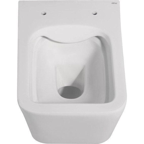 Унитаз подвесной безободковый Abber Rechteck AC1201MW с тонкой крышкой микролифт, белый матовый фото 8