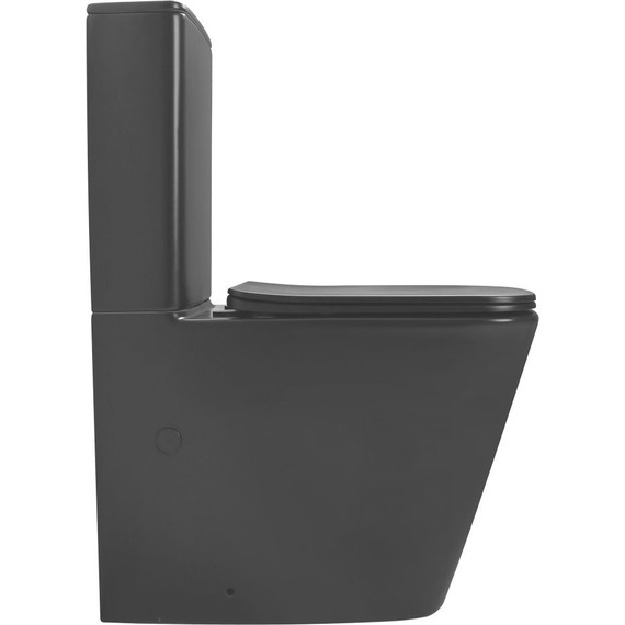 Унитаз-компакт безободковый Abber Rechteck AC1210TMB (смыв торнадо) с тонкой крышкой микролифт, чёрный матовый, Цвет производителя: чёрный матовый - 4 Унитаз-компакт безободковый Abber Rechteck AC1210TMB (смыв торнадо) с тонкой крышкой микролифт, чёрный матовый, Цвет производителя: чёрный матовый фото 4