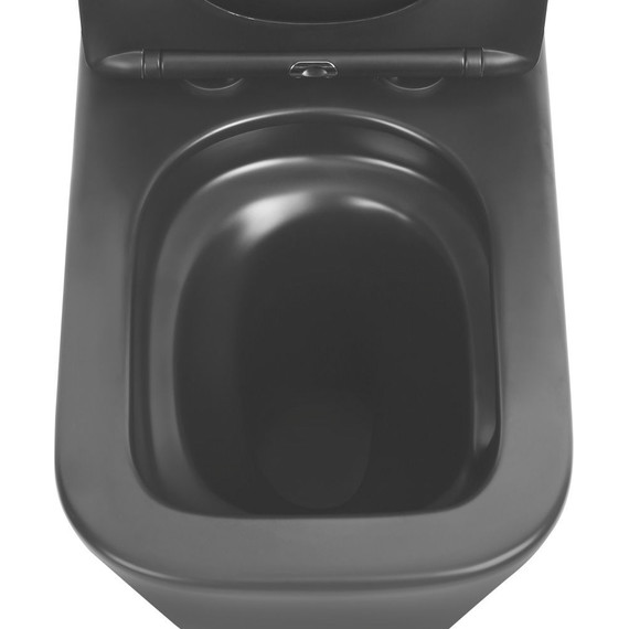 Унитаз-компакт безободковый Abber Rechteck AC1210TMB (смыв торнадо) с тонкой крышкой микролифт, чёрный матовый, Цвет производителя: чёрный матовый - 8 Унитаз-компакт безободковый Abber Rechteck AC1210TMB (смыв торнадо) с тонкой крышкой микролифт, чёрный матовый, Цвет производителя: чёрный матовый фото 8