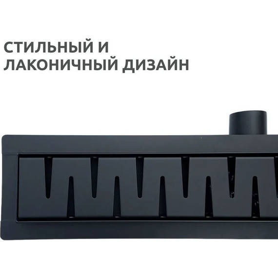 Трап TIM 80 см BAD468002BK, чёрный матовый (под плитку) фото 2