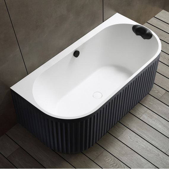 Ванна акриловая Abber Leipzig 170x80 см AM9916BW, чёрно-белый матовый фото 