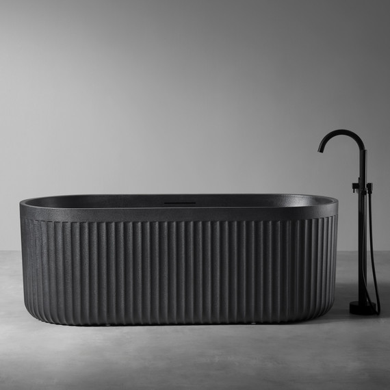 Ванна отдельностоящая Abber Stuttgart 170x75 см AM9925B, чёрный матовый фото 