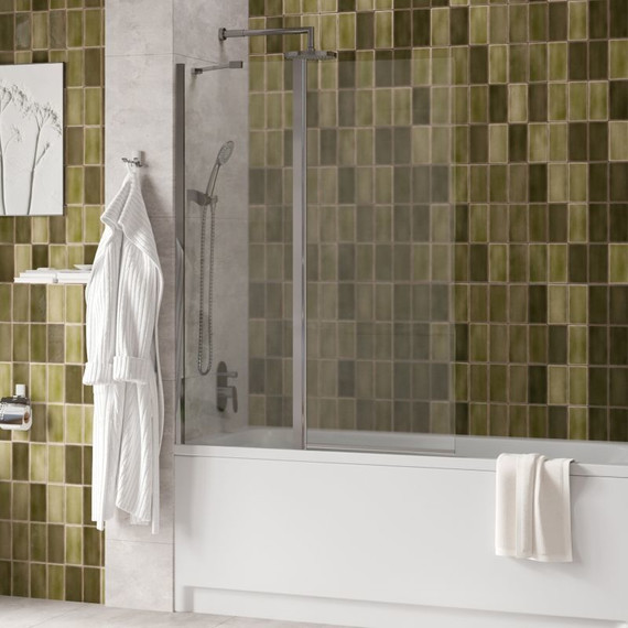 Шторка для ванны WasserKraft Salm 110 см 27P02-110, серебристый/прозрачное фото 2