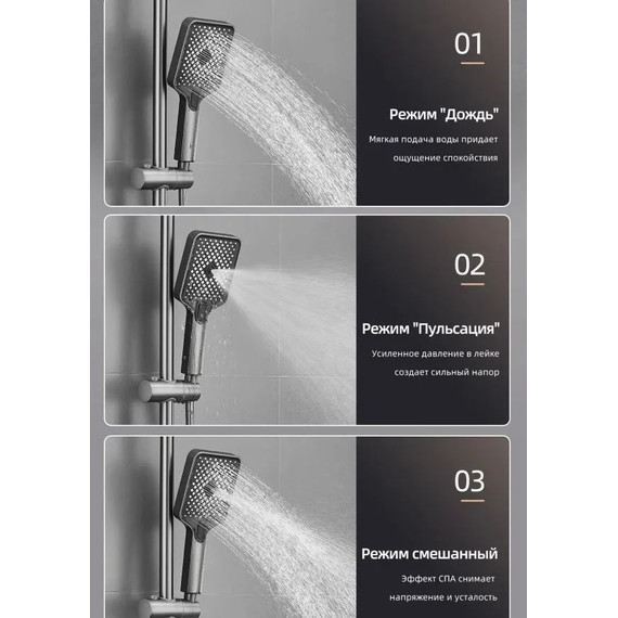 Душевая стойка Belz B24672-7, чёрный матовый фото 3