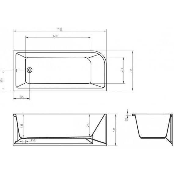 Ванна акриловая BelBagno 170x73 см BB712-1700-730-R фото 8
