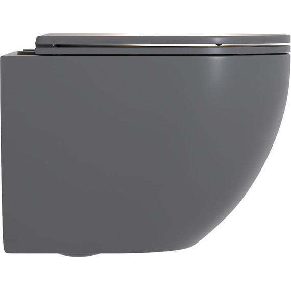 Унитаз подвесной безободковый Sole Pandora 2 grey с тонкой крышкой микролифт, Цвет производителя: серый фото 9