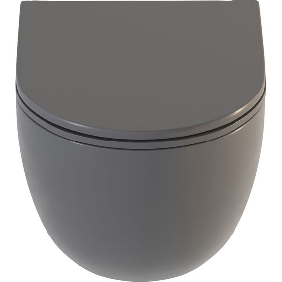 Унитаз подвесной безободковый Sole Pandora 2 grey с тонкой крышкой микролифт, Цвет производителя: серый фото 10