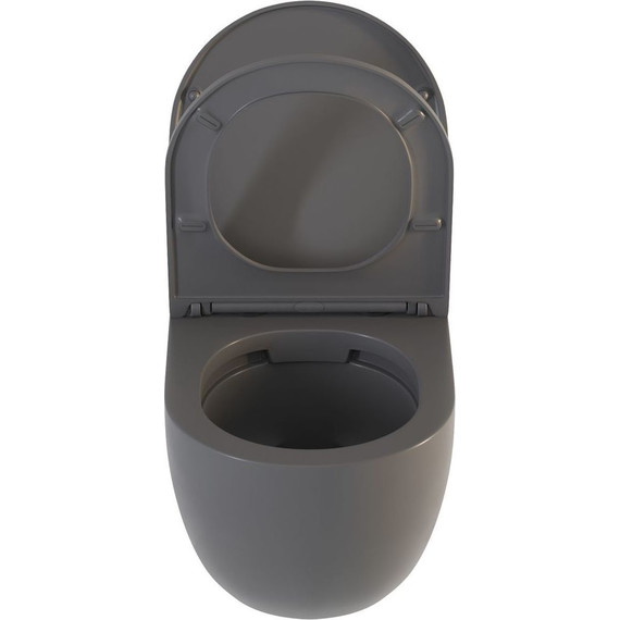 Унитаз подвесной безободковый Sole Pandora 2 grey с тонкой крышкой микролифт, Цвет производителя: серый фото 3