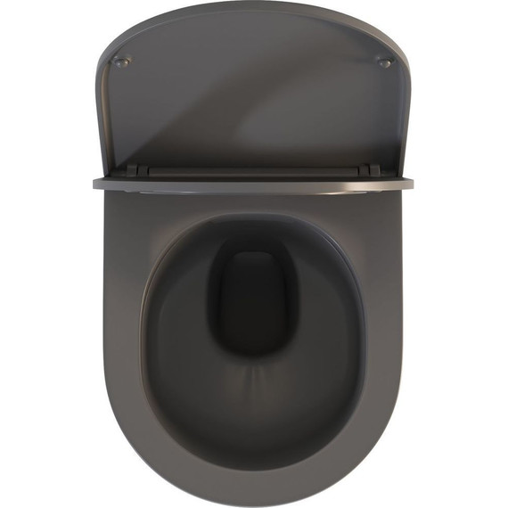 Унитаз подвесной безободковый Sole Pandora 2 grey с тонкой крышкой микролифт, Цвет производителя: серый фото 4