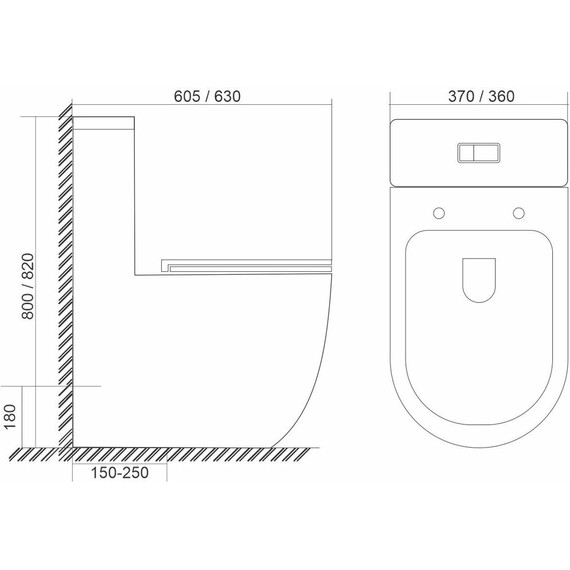 Унитаз-компакт безободковый Sole Pandora 3 с тонкой крышкой микролифт фото 5