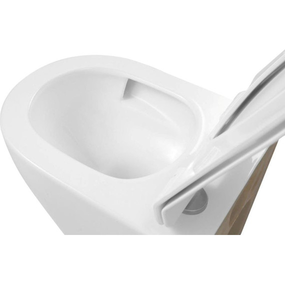 Унитаз подвесной безободковый Sole Pandora (смыв торнадо) с тонкой крышкой микролифт фото 6