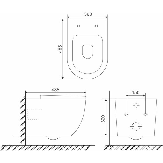 Унитаз подвесной безободковый Sole Pandora (смыв торнадо) с тонкой крышкой микролифт фото 7