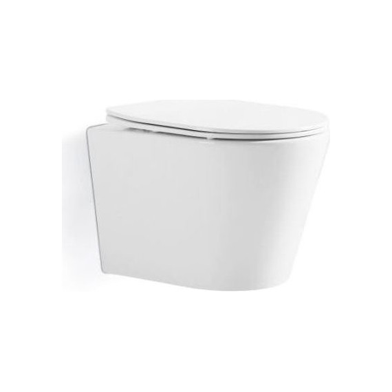 Унитаз подвесной безободковый Sole Torr (смыв торнадо) с тонкой крышкой микролифт фото 2