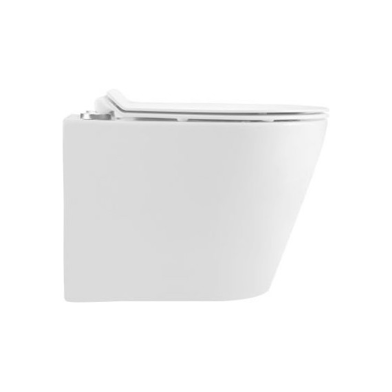 Унитаз подвесной безободковый Sole Torr (смыв торнадо) с тонкой крышкой микролифт фото 3