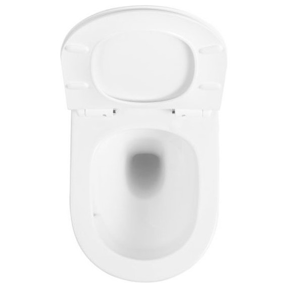 Унитаз подвесной безободковый Sole Torr (смыв торнадо) с тонкой крышкой микролифт фото 5