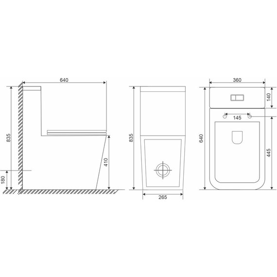 Унитаз-компакт безободковый Sole Cube 2 black с тонкой крышкой микролифт, Цвет производителя: чёрный фото 5