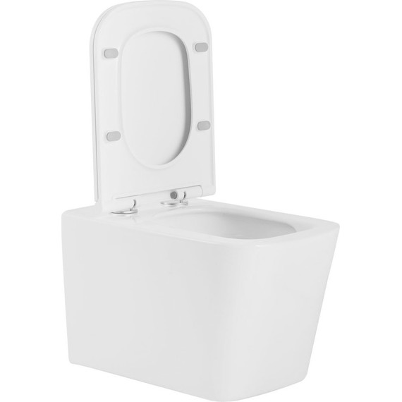 Унитаз подвесной безободковый Sole Cube (смыв торнадо) с тонкой крышкой микролифт фото 6