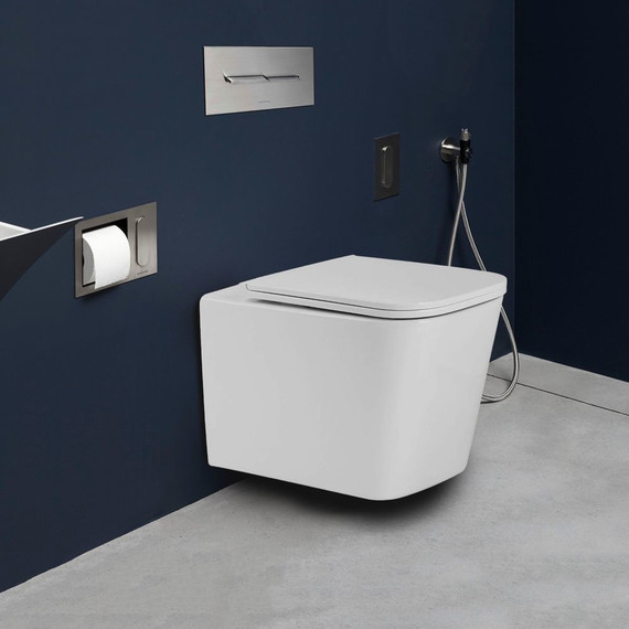 Унитаз подвесной безободковый Sole Cube (смыв торнадо) с тонкой крышкой микролифт фото 9