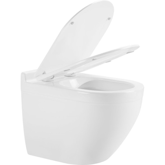 Унитаз подвесной безободковый Sole Step с тонкой крышкой микролифт - 2 Унитаз подвесной безободковый Sole Step с тонкой крышкой микролифт фото 2