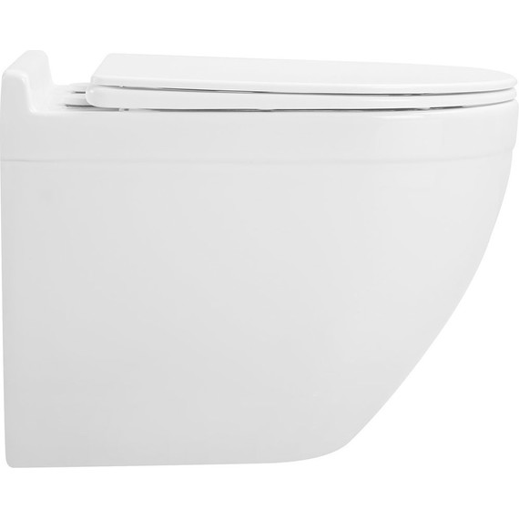 Унитаз подвесной безободковый Sole Step с тонкой крышкой микролифт - 4 Унитаз подвесной безободковый Sole Step с тонкой крышкой микролифт фото 4