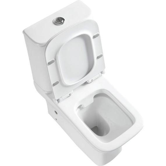 Унитаз-компакт безободковый Sole Puls с тонкой крышкой микролифт - 4 Унитаз-компакт безободковый Sole Puls с тонкой крышкой микролифт фото 4