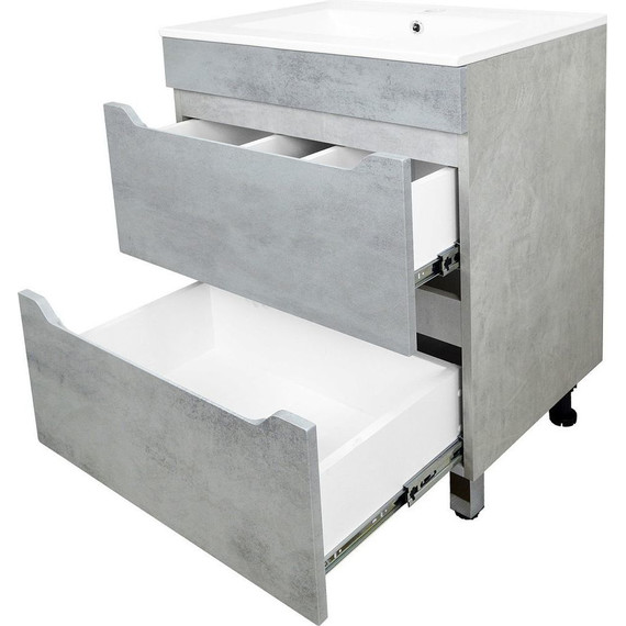 Тумба напольная с раковиной Loranto Florena 60 см CS00086990 (раковина Leon 60) светлый бетон фото 3