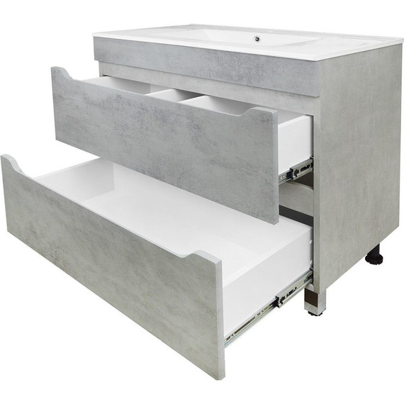 Тумба напольная с раковиной Loranto Florena 80 см CS00086992 (раковина Leon 80) светлый бетон - 3 Тумба напольная с раковиной Loranto Florena 80 см CS00086992 (раковина Leon 80) светлый бетон фото 3