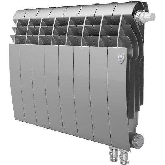 Радиатор Royal Thermo BiLiner 350 VR Silver Satin 640х430 мм (8 секций) фото 