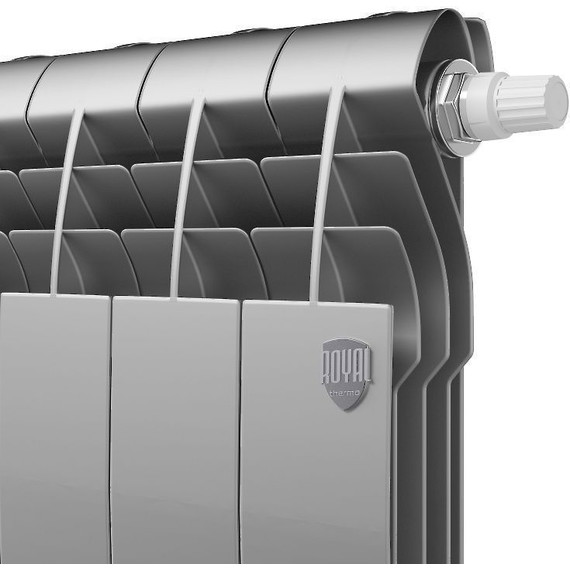 Радиатор Royal Thermo BiLiner 350 VR Silver Satin 480х430 мм (6 секций) фото 2