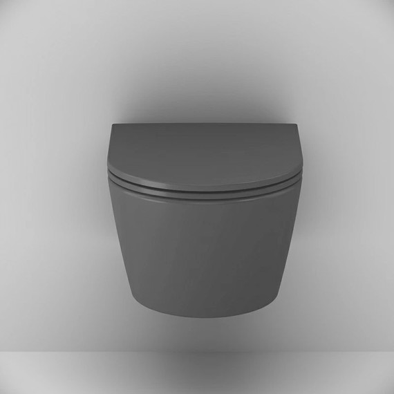 Унитаз подвесной безободковый Am.Pm Func C8F1700MBSC с крышкой микролифт, чёрный фото 3