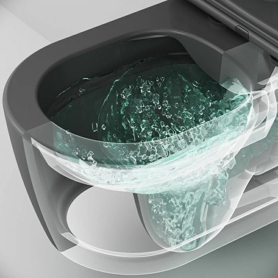 Унитаз подвесной безободковый Am.Pm Func C8F1700MBSC с крышкой микролифт, чёрный фото 7