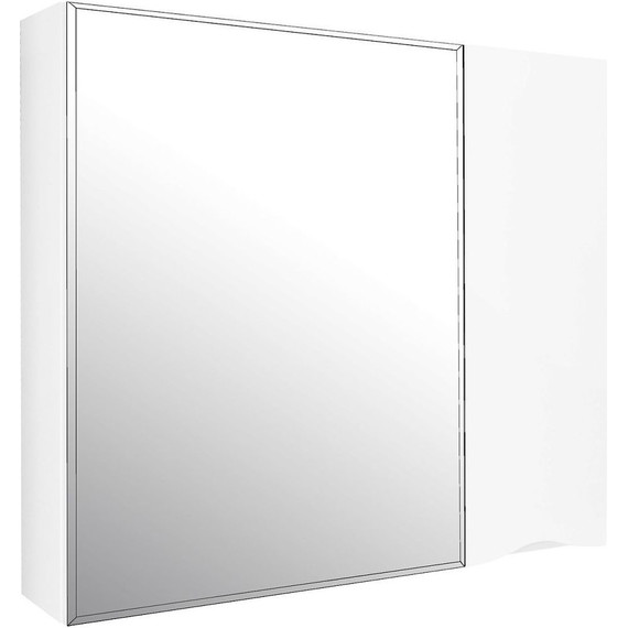 Зеркало-шкаф Loranto Santorini 80 см CS00086970 R, белый глянцевый фото 3